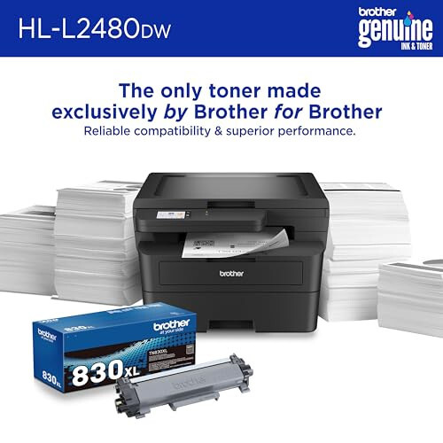 Brother HL-L2480DW Simsiz Kompakt Monoxrom Ko'p Funktsiyali Lazer Printer, Nusxa Ko'chirish va Skanslash, Ikki Tomonlama Bosish, Mobil, Qora va Oq | Yangilash Obunasi Sinov Muddatini O'z Ichiga Oladi (1), Modazone Dash Qayta To'ldirishga Tayyor - 4