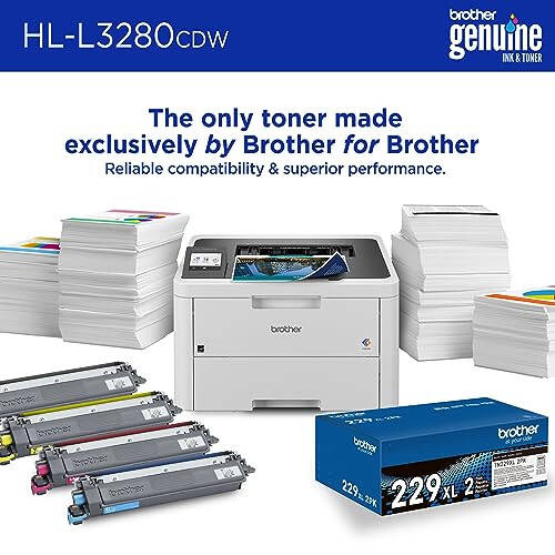 Brother HL-L3280CDW Kablosuz Kompakt Dijital Renkli Yazıcı, Lazer Kalitesinde Çıkış, Çift Taraflı Baskı, Mobil Baskı ve Ethernet | 4 Aylık Yenileme Aboneliği Deneme Sürümü¹ Dahil, Modazone Dash Yeniden Doldurma Hazır - 4