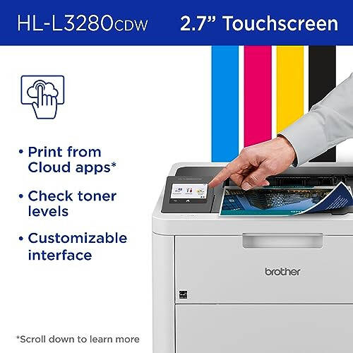 Brother HL-L3280CDW Wireless Compact Digital Color Printer with Laser Quality Output, Duplex, Mobile Printing & Ethernet | Includes 4 Month Refresh Subscription Trial¹, Modazone Dash Replenishment Ready - 6