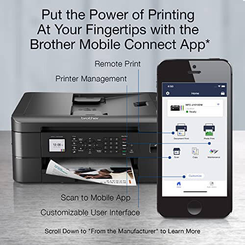 Brother MFC-J1010DW Simsiz Rangli Siyohli Ko'p Funktsiyali Printer, Mobil Qurilma va Ikki Tomonlama Bosma, Yangilash Obunasi va Modazone Dash To'ldirishga Tayyor - 4