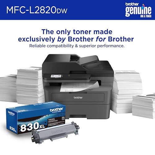 Brother MFC-L2820DW Kablosuz Kompakt Tek Renkli Çok İşlevli Lazer Yazıcı, Fotokopi, Tarama ve Faks, Çift Taraflı Baskı, Siyah Beyaz | Yenileme Aboneliği Deneme Sürümü (1) Dahil, Modazone Dash Yeniden Doldurma Hazır - 4