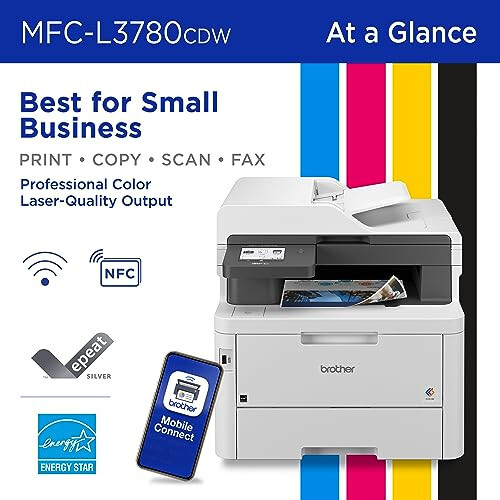 Brother MFC-L3780CDW Wireless Digital Color All-in-One Printer with Laser Quality Output, Single Pass Duplex Copy & Scan | Includes 4 Month Refresh Subscription Trial ¹ Modazone Dash Replenishment Ready - 2