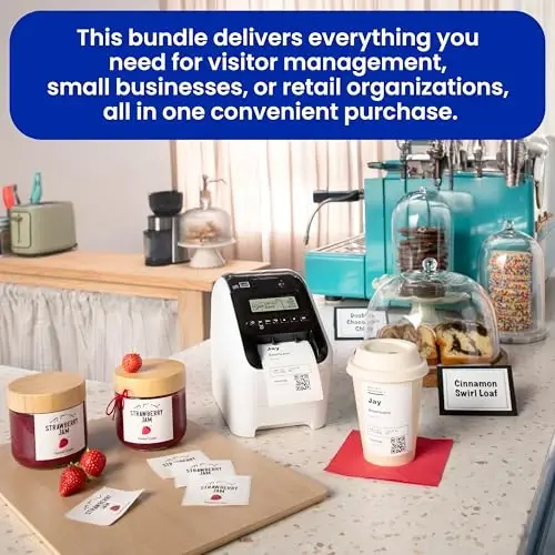 Brother QL-820NWBC Ultra Flexible Label Printer with Multiple Connectivity Options (Bundle with 2 Rolls of Genuine DK Label Tapes) - 3