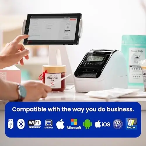 Brother QL-820NWBC Ultra Flexible Label Printer with Multiple Connectivity Options (Bundle with 2 Rolls of Genuine DK Label Tapes) - 5