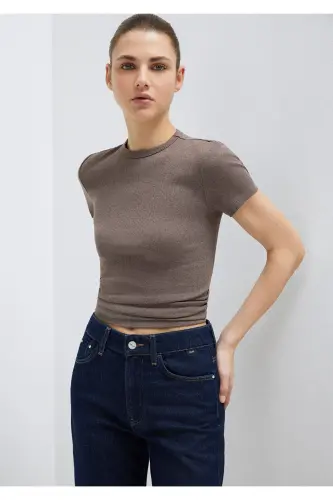 Brown Basic T-Shirt Fitted. - MAVI (1)