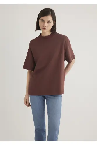 Brown Basic T-Shirt Oversize / Wide Cut 161 