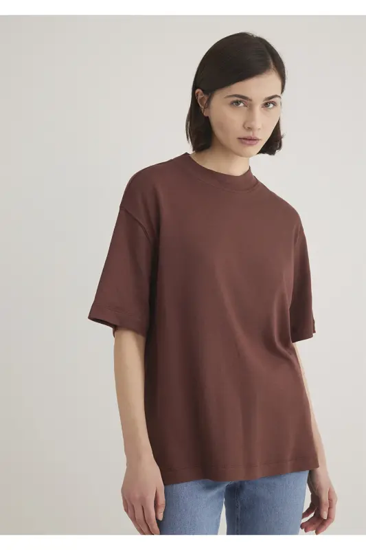 Brown Basic T-Shirt Oversize / Wide Cut 161 - 2