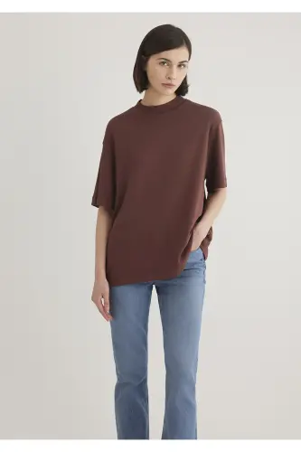 Brown Basic T-Shirt Oversize / Wide Cut 161 - 3