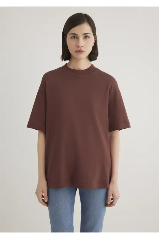 Brown Basic T-Shirt Oversize / Wide Cut 161 - 4