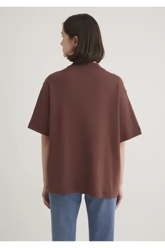 Brown Basic T-Shirt Oversize / Wide Cut 161 - 5