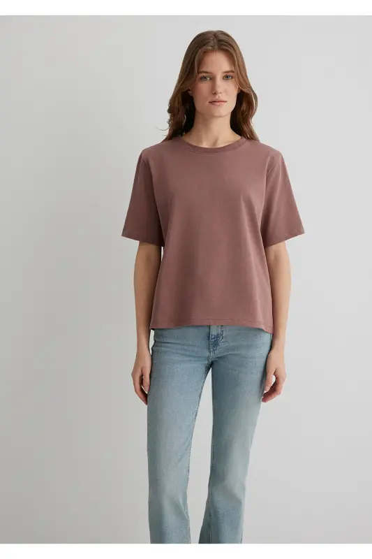 Brown Basic T-Shirt Regular Fit - 4