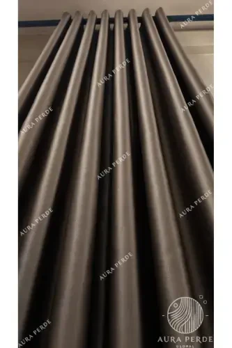 Brown Blackout Curtain - Light Blocking Blackout Backdrop | Plain Single Panel | AURAPERDE-Brown - 1