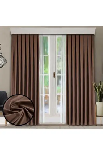 Brown Blackout Sunproof Blackout Curtain - Brown 