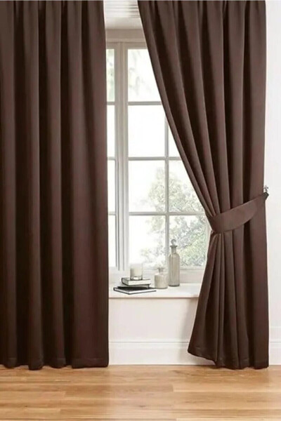 Brown Blackout Sunproof Dimout Curtain - 4