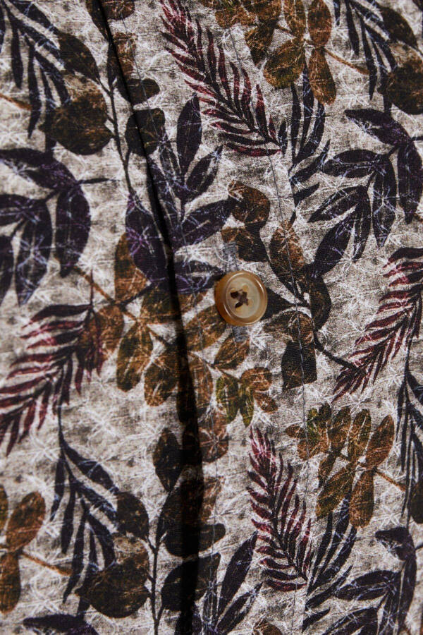 Brown Comfort Fit Printed 100% Cotton Buttoned - 3