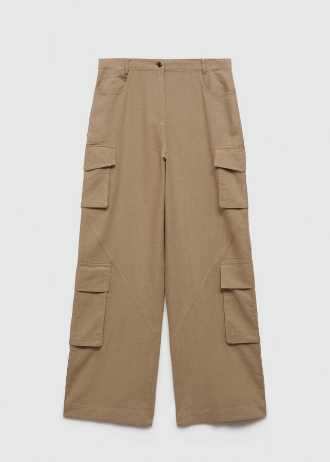 Brown cotton cargo pants - 1