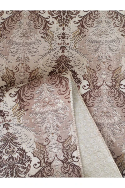 Brown Cream Washable Non-slip Base Four Seasons Living Room Bathroom Balcony Youth Room Cut Runner - 3