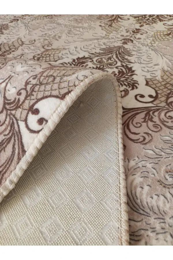 Brown Cream Washable Non-slip Base Four Seasons Living Room Bathroom Balcony Youth Room Cut Runner - 4