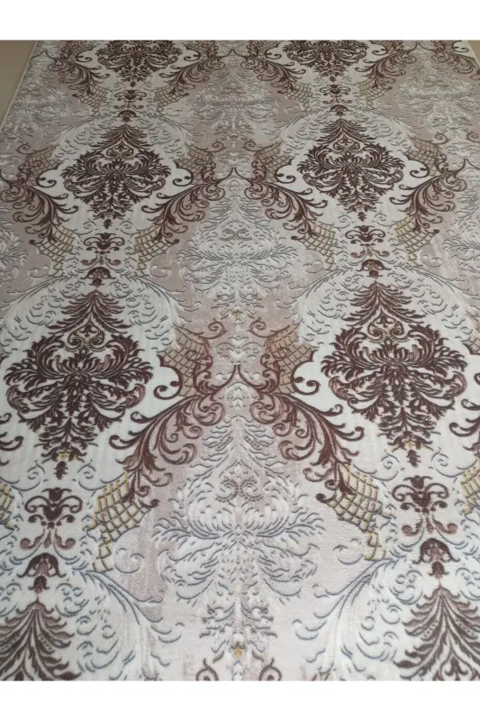 Brown Cream Washable Non-slip Base Four Seasons Living Room Bathroom Balcony Youth Room Cut Runner - 3