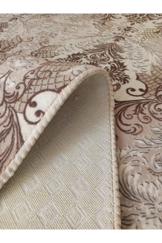 Brown Cream Washable Non-slip Base Four Seasons Living Room Bathroom Balcony Youth Room Cut Runner - 5