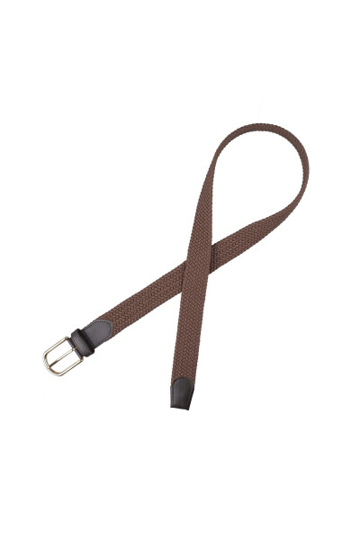 Brown Elastic Knit Belt - 6