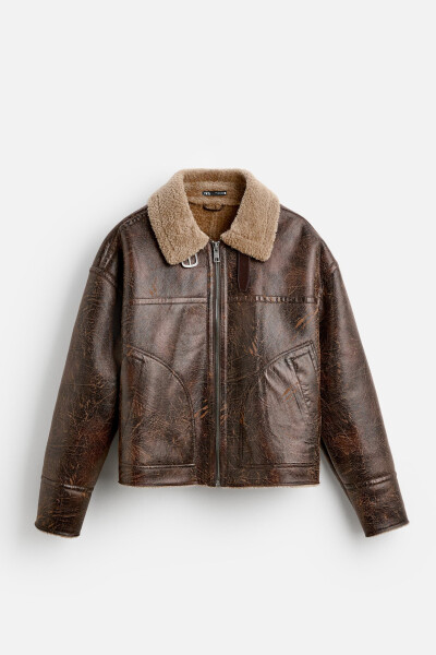 Brown faux leather jacket - 22