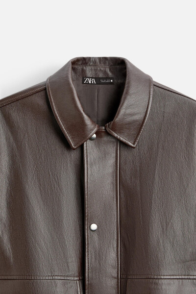 Brown faux leather jacket - 18