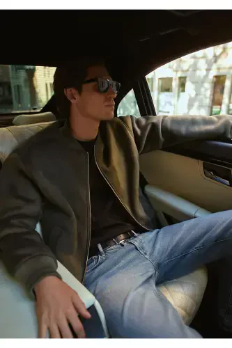 Brown Faux Suede Jacket, Loose Fit (0110392-87538) - 1