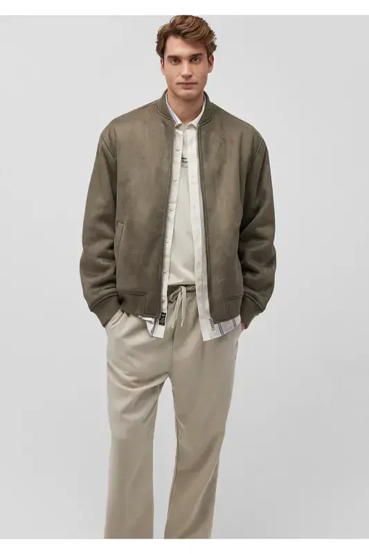 Brown Faux Suede Jacket, Loose Fit (0110392-87538) - 2