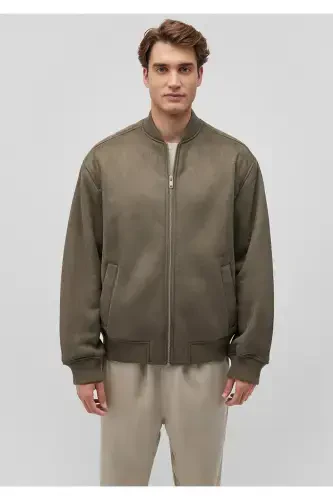 Brown Faux Suede Jacket, Loose Fit (0110392-87538) - 4