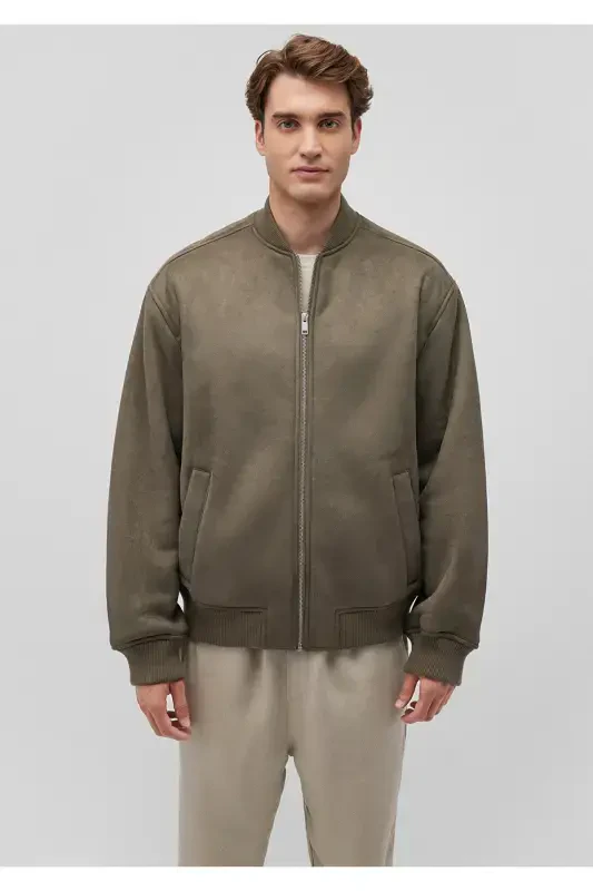 Brown Faux Suede Jacket, Loose Fit (0110392-87538) - 4