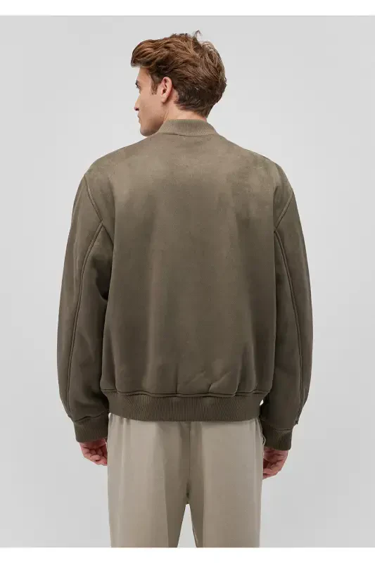 Brown Faux Suede Jacket, Loose Fit (0110392-87538) - 5