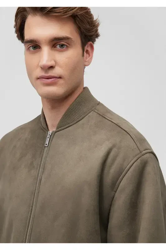 Brown Faux Suede Jacket, Loose Fit (0110392-87538) - 6