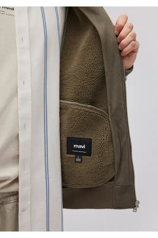 Brown Faux Suede Jacket, Loose Fit (0110392-87538) - 7