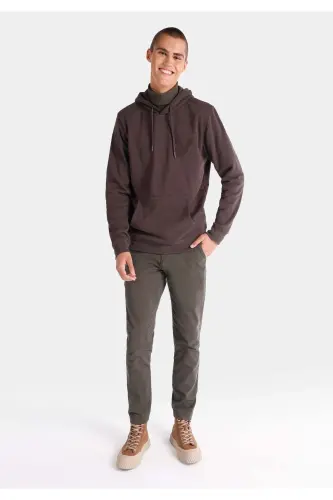 Brown hooded sweatshirt for men - 3