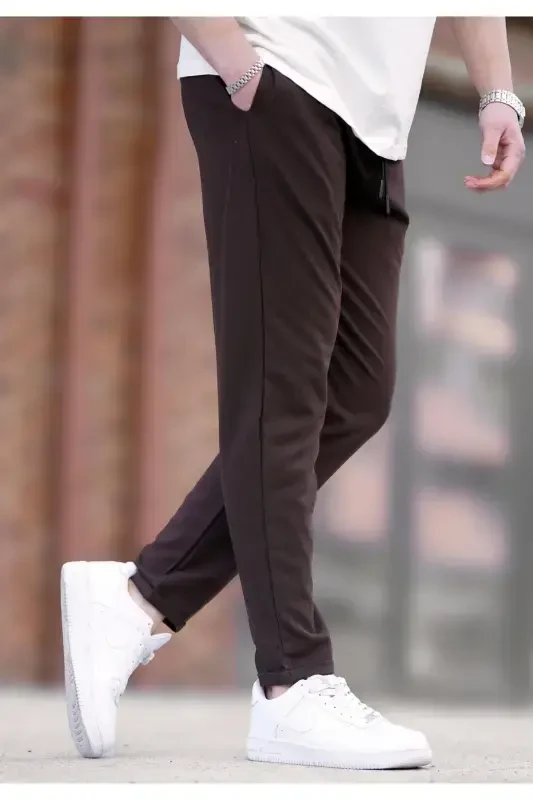 Brown Jogger Pants 4242-Brown - MADMEXT