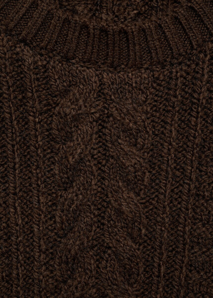 Brown knitted sweater with round neck - 13