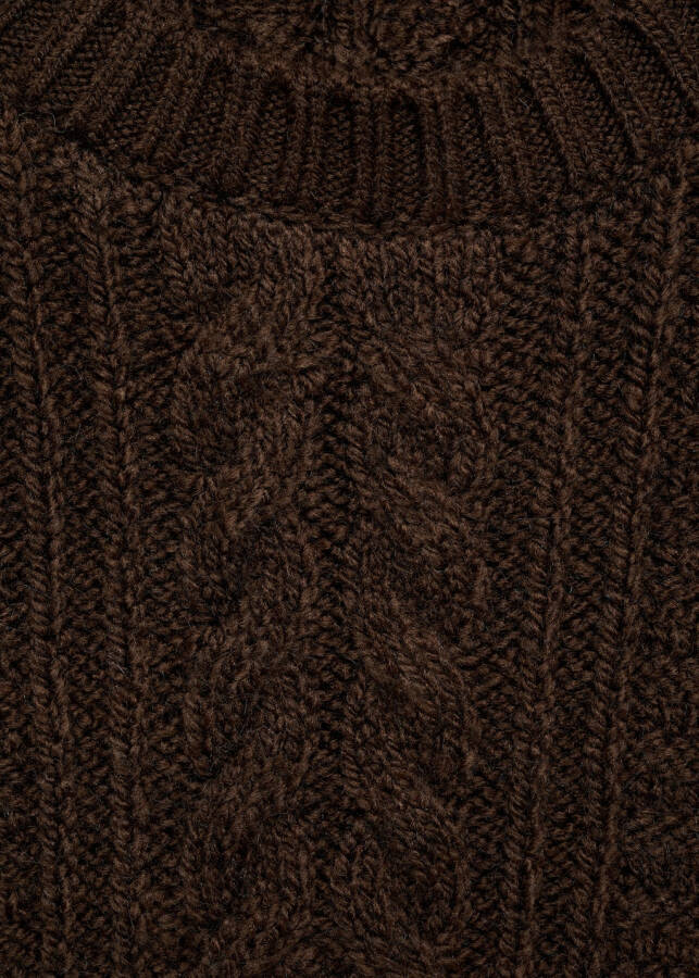 Brown knitted sweater with round neck - 13