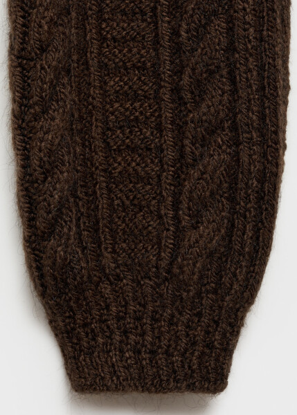 Brown knitted sweater with round neck - 15