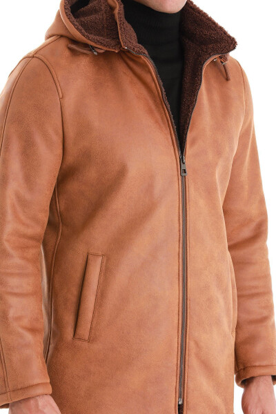 Brown leather jacket - 4