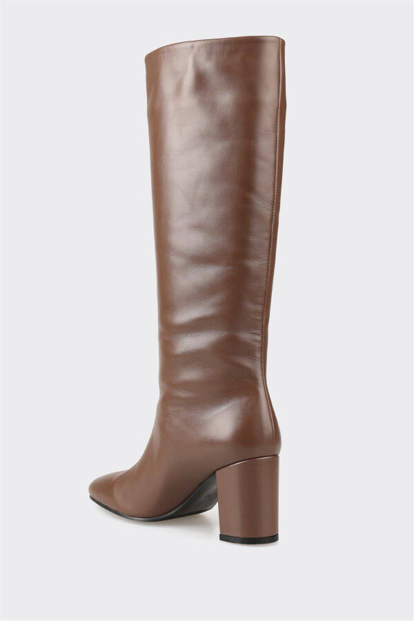 Brown leather women's boots - 3