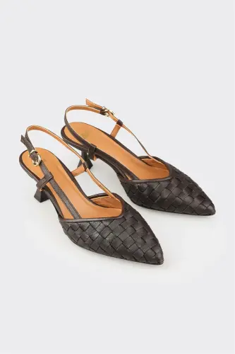 Brown Leather Women's Casual Shoes - Brown - ELLE SHOES (1)