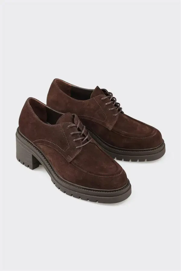 Brown Leather Women's High Heels - 2