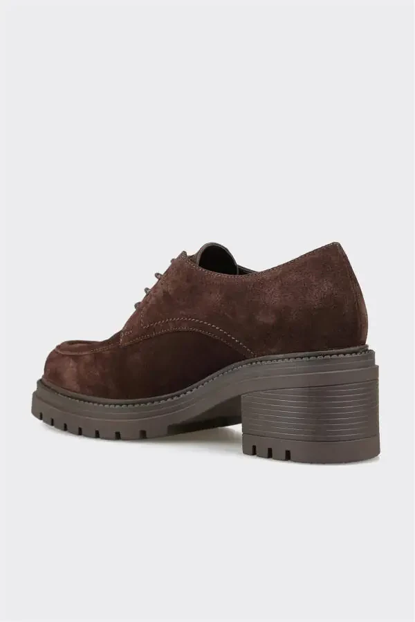 Brown Leather Women's High Heels - 3