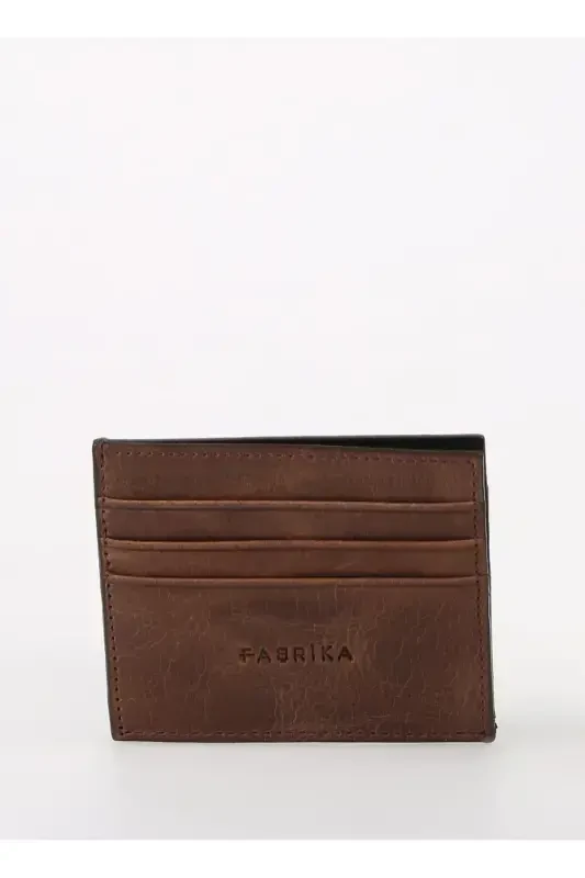 Brown Men's 11x8x1 cm Leather Card Holder Frk 329 Crayz - FABRIKA