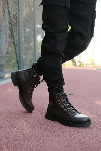 Brown Men's Ankle Boot 0012716-BROWN1 - 2