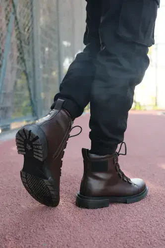 Brown Men's Ankle Boot 0012716-BROWN1 - 4