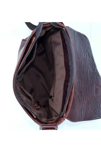 Brown Multi Pocket Genuine Leather Messenger&Document Bag-ANTIQUE COFFEE - 5