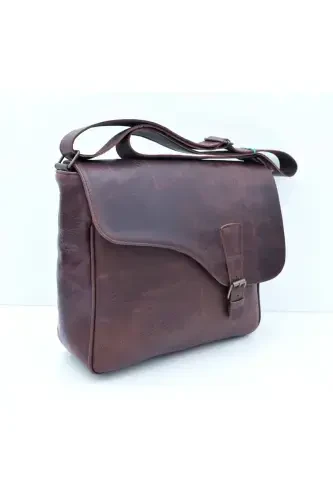 Brown Multi Pocket Genuine Leather Messenger&Document Bag-ANTIQUE COFFEE - CAMEL (1)