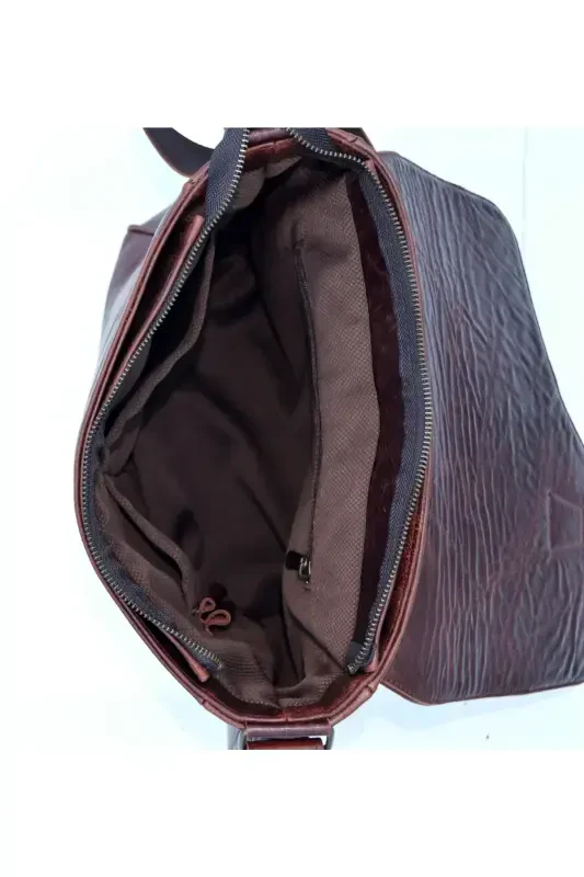 Brown Multi Pocket Genuine Leather Messenger&Document Bag-ANTIQUE COFFEE - 5